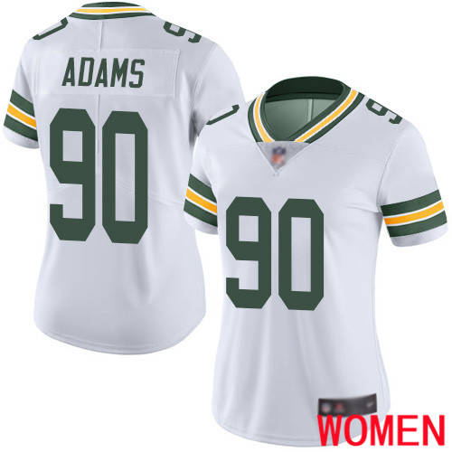 Green Bay Packers Limited White Women #90 Adams Montravius Road Jersey Nike NFL Vapor Untouchable->women nfl jersey->Women Jersey